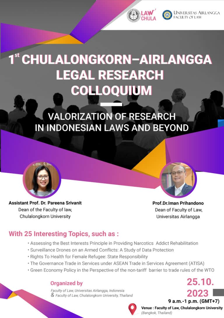 สัมมนาทางวิชาการ  หัวข้อ “Valorization of Research in Indonesia Laws and Beyond”